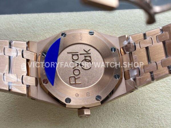 ZF Factory Audemars Piguet Royal Oak Lady 67651OR.ZZ.1261OR.02 33mm Diamond Be ( ZF Factory Audemars Piguet Royal Oak Lady 67651OR.ZZ.1261OR.02 33mm Diamond Bezel Full Rose Gold Blue Dial