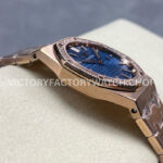 ZF Factory Audemars Piguet Royal Oak Lady 67651OR.ZZ.1261OR.02 33mm Diamond Be ( (6) ZF Factory Audemars Piguet Royal Oak Lady 67651OR.ZZ.1261OR.02 33mm Diamond Bezel Full Rose Gold Blue Dial