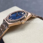 ZF Factory Audemars Piguet Royal Oak Lady 67651OR.ZZ.1261OR.02 33mm Diamond Be ( (9) ZF Factory Audemars Piguet Royal Oak Lady 67651OR.ZZ.1261OR.02 33mm Diamond Bezel Full Rose Gold Blue Dial