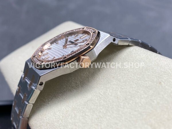 ZF Factory Audemars Piguet Royal Oak Lady 67651SR.ZZ.1261SR.01 33mm Diamond Bezel Rose Gold&Steel Silver Dial