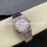 ZF Factory Audemars Piguet Royal Oak Lady 67651SR.ZZ.1261SR.01 33mm Diamond Bezel Rose Gold&Steel Silver Dial