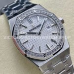 ZF Factory Audemars Piguet Royal Oak Lady 67651ST.ZZ.1261ST.01 33mm Diamond Bezel Full Steel Silver Dial