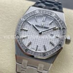 ZF Factory Audemars Piguet Royal Oak Lady 67651ST.ZZ.1261ST.01 33mm Diamond Bezel Full Steel Silver Dial