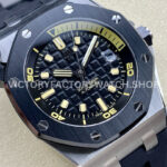 ZF Factory Audemars Piguet Royal Oak Offshore Diver 15720CN.OO.A002CA.01 42m ( (4) ZF Factory Audemars Piguet Royal Oak Offshore Diver 15720CN.OO.A002CA.01 42mm White Gold Rubber Strap Black Dial