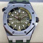 ZF AP Offshore Diver 15720 avocado green dial super clone watch 42mm steel rubber strap