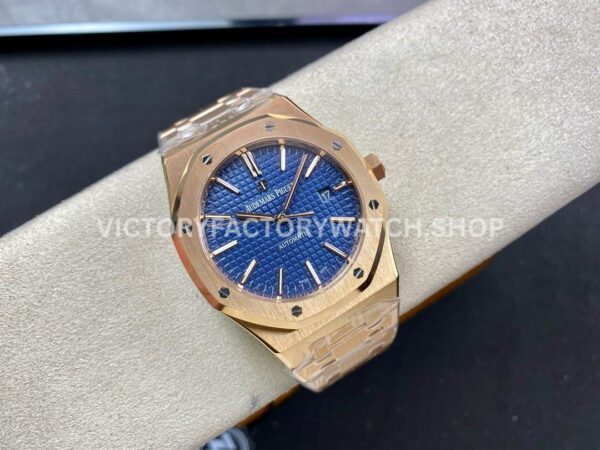 ZF Factory Audemars Piguet Royal Oak Selfwinding 15400OR.OO.1220OR.03 41mm Full Rose Gold ( (4) ZF Factory Audemars Piguet Royal Oak 15400OR.OO.1220OR.03 41mm Full Rose Gold Blue Dial