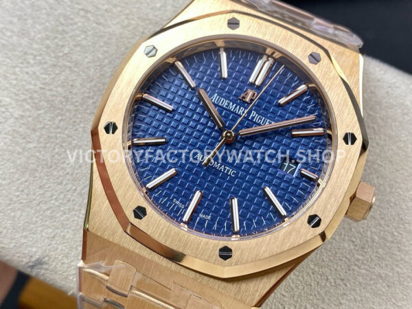 ZF Factory Audemars Piguet Royal Oak Selfwinding 15400OR.OO.1220OR.03 41mm Full Rose Gold ( (6) ZF Factory Audemars Piguet Royal Oak 15400OR.OO.1220OR.03 41mm Full Rose Gold Blue Dial