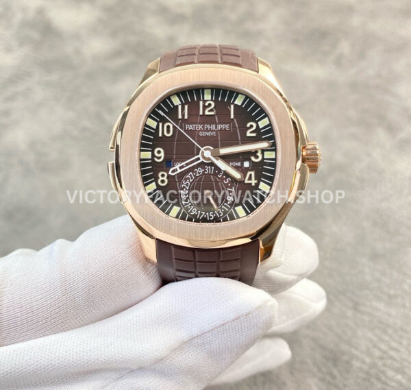 ZF Factory Patek Philippe Aquanaut 5164R brown dial rose gold rubber strap