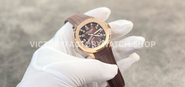 ZF Factory Patek Philippe Aquanaut 5164R-001 40.8mm Rose Gold Rubber Strap Brown Dial
