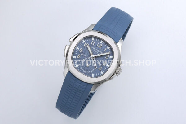 ZF Factory Patek Philippe Aquanaut 5164R-001 40.8mm White Gold Rubber Strap Blue-Gray Dia