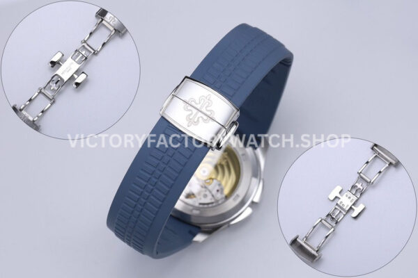 ZF Factory Patek Philippe Aquanaut 5164R-001 40.8mm White Gold Rubber Strap Blue-Gray Dia