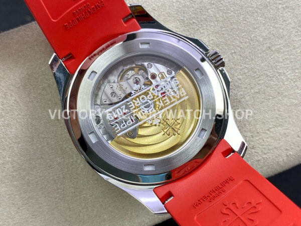 ZF Factory Patek Philippe Aquanaut 5167 40mm Steel Red Rubber Strap Arabic Numerals Black Dial (1) ZF Factory Patek Philippe Aquanaut 5167 40mm Steel Red Rubber Strap Arabic Numerals Black Dial