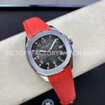 ZF Factory Patek Philippe Aquanaut 5167 40mm Steel Red Rubber Strap Arabic Numerals Black Dial (3) ZF Factory Patek Philippe Aquanaut 5167 40mm Steel Red Rubber Strap Arabic Numerals Black Dial