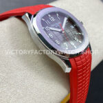 ZF Factory Patek Philippe Aquanaut 5167 40mm Steel Red Rubber Strap Arabic Numerals Black Dial (7) ZF Factory Patek Philippe Aquanaut 5167 40mm Steel Red Rubber Strap Arabic Numerals Black Dial