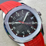 ZF Factory Patek Philippe Aquanaut 5167 40mm Steel Red Rubber Strap Arabic Numerals Black Dial (9) ZF Factory Patek Philippe Aquanaut 5167 40mm Steel Red Rubber Strap Arabic Numerals Black Dial