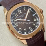 ZF Factory Patek Philippe Aquanaut 5167R-001 40mm Rose Gold Brown Rubber Strap Arabic Numerals Brown Dial