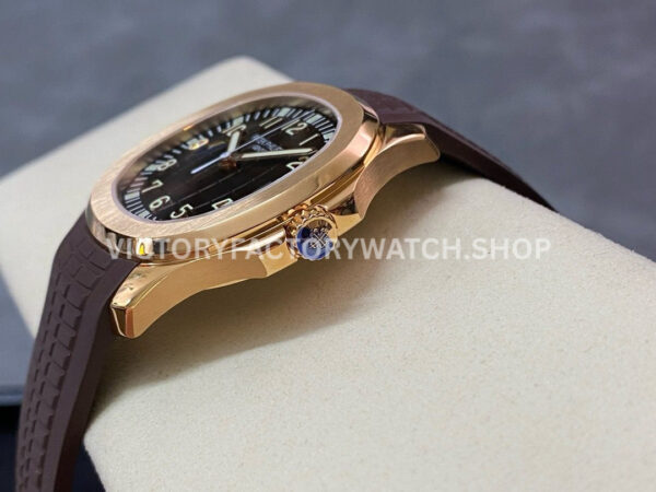 ZF Factory Patek Philippe Aquanaut 5167R-001 40mm Rose Gold Brown Rubber Strap Arabic Numerals Brown Dial