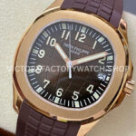 ZF Factory Patek Philippe Aquanaut 5167R-001 40mm Rose Gold Brown Rubber Strap Arabic Numerals Brown Dial