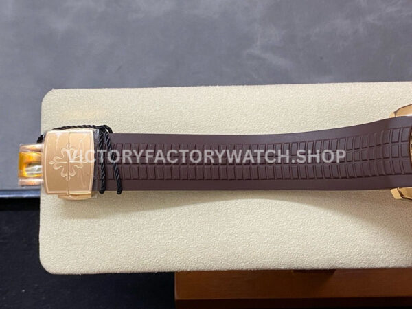 ZF Factory Patek Philippe Aquanaut 5167R-001 40mm Rose Gold Brown Rubber Strap Arabic Numerals Brown Dial