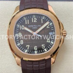 ZF Factory Patek Philippe Aquanaut 5167R brown dial rose gold brown rubber strap
