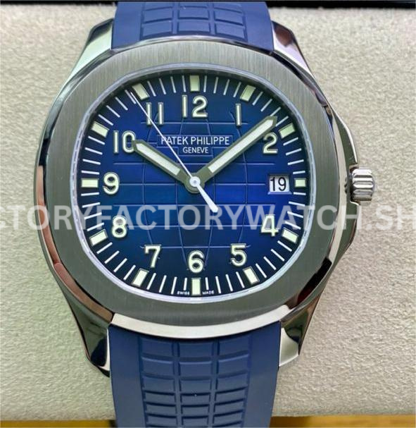 ZF Factory Patek Philippe Aquanaut 5168G blue dial blue rubber strap