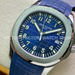 ZF Factory Patek Philippe Aquanaut 5168G-001 42mm White Gold Blue Rubber Strap Arabic Numerals Blue Dial