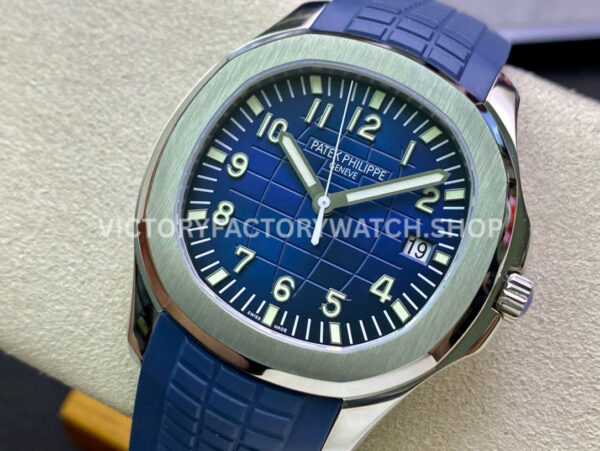 ZF Factory Patek Philippe Aquanaut 5168G-001 42mm White Gold Blue Rubber Strap Arabic Numerals Blue Dial