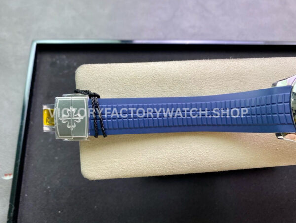 ZF Factory Patek Philippe Aquanaut 5168G-001 42mm White Gold Blue Rubber Strap Arabic Numerals Blue Dial
