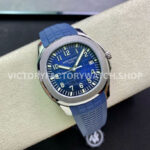 ZF Factory Patek Philippe Aquanaut 5168G-001 42mm White Gold Blue Rubber Strap Arabic Numerals Blue Dial