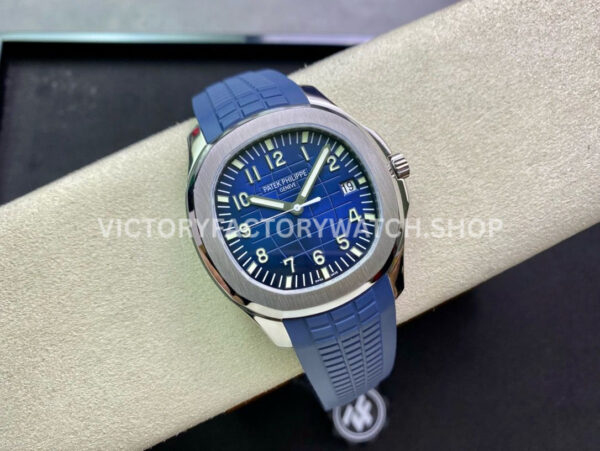 ZF Factory Patek Philippe Aquanaut 5168G-001 42mm White Gold Blue Rubber Strap Arabic Numerals Blue Dial