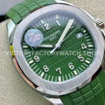 ZF Factory Patek Philippe Aquanaut 5168G-010 42mm White Gold Green Rubber Strap Arabic Numerals Green Dial