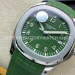 ZF Factory Patek Philippe Aquanaut 5168G-010 42mm White Gold Green Rubber Strap Arabic Numerals Green Dial