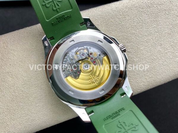 ZF Factory Patek Philippe Aquanaut 5168G-010 42mm White Gold Green Rubber Strap Arabic Numerals Green Dial