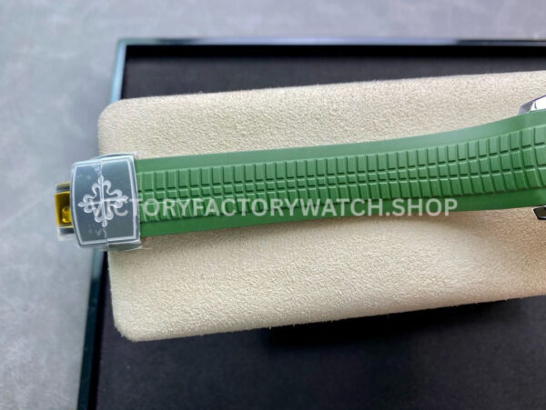 ZF Factory Patek Philippe Aquanaut 5168G-010 42mm White Gold Green Rubber Strap Arabic Numerals Green Dial