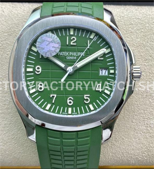 ZF Factory Patek Philippe Aquanaut 5168G green dial green rubber strap