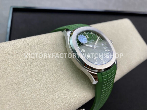 ZF Factory Patek Philippe Aquanaut 5168G-010 42mm White Gold Green Rubber Strap Arabic Numerals Green Dial