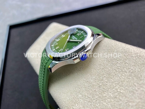 ZF Factory Patek Philippe Aquanaut 5168G-010 42mm White Gold Green Rubber Strap Arabic Numerals Green Dial