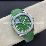 ZF Factory Patek Philippe Aquanaut 5168G-010 42mm White Gold Green Rubber Strap Arabic Numerals Green Dial