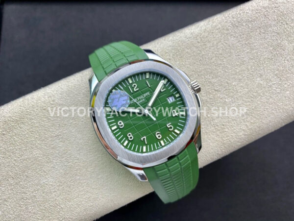ZF Factory Patek Philippe Aquanaut 5168G-010 42mm White Gold Green Rubber Strap Arabic Numerals Green Dial