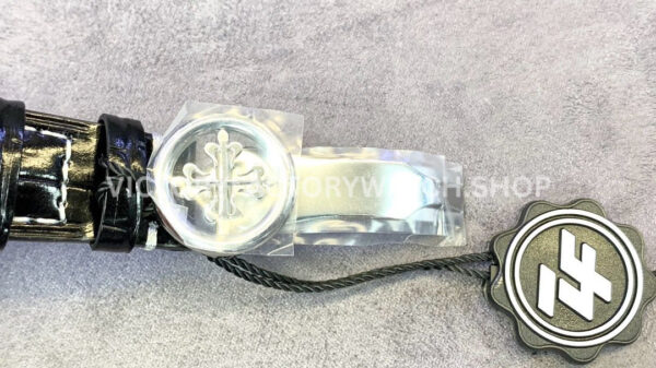 ZF Factory Patek Philippe Calatrava 5153G-001 38mm White Gold Leather Strap Black Dial