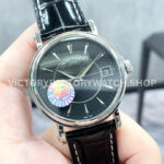 ZF Factory Patek Philippe Calatrava 5153G-001 38mm White Gold Leather Strap Black Dial