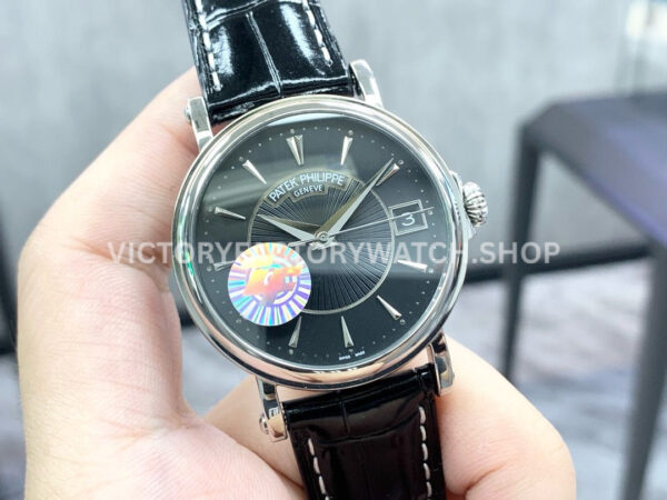 ZF Factory Patek Philippe Calatrava 5153G-001 38mm White Gold Leather Strap Black Dial