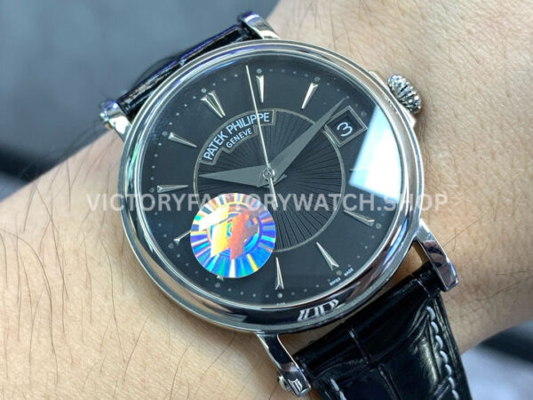 ZF Factory Patek Philippe Calatrava 5153G-001 38mm White Gold Leather Strap Black Dial