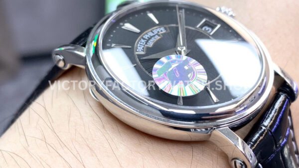 ZF Factory Patek Philippe Calatrava 5153G-001 38mm White Gold Leather Strap Black Dial
