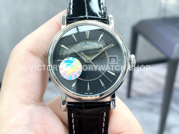 ZF Factory Patek Philippe Calatrava 5153G black dial white gold leather strap