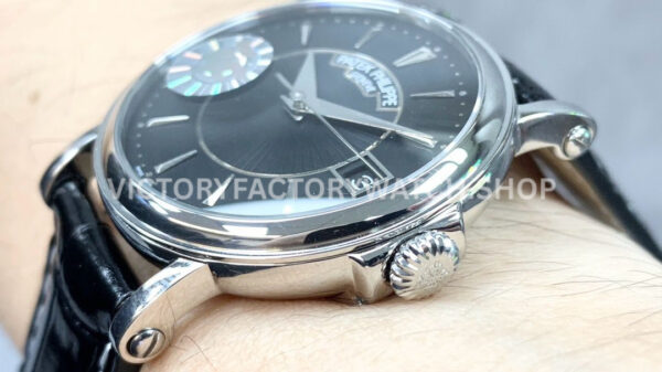 ZF Factory Patek Philippe Calatrava 5153G-001 38mm White Gold Leather Strap Black Dial