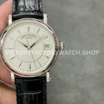 ZF Factory Patek Philippe Calatrava 5153G-010 38mm White Gold Leather Strap Silver Dial (2) ZF Factory Patek Philippe Calatrava 5153G silver dial white gold leather strap