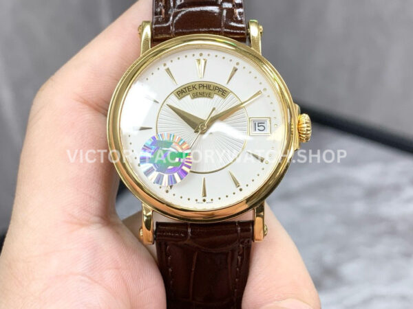 ZF Factory Patek Philippe Calatrava 5153J yellow gold silver dial leather strap