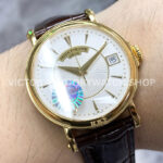 ZF Factory Patek Philippe Calatrava 5153J-001 38mm Yellow Gold Leather Strap Silver Dial
