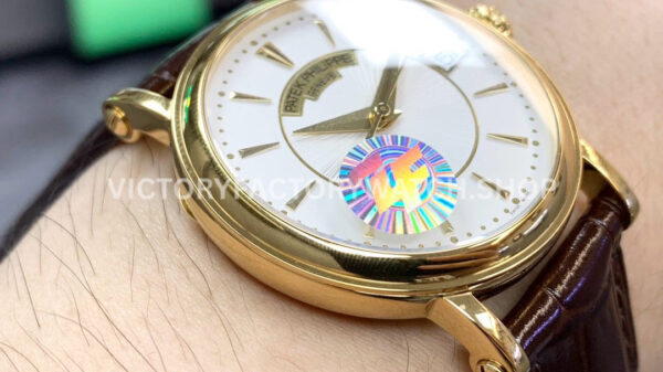 ZF Factory Patek Philippe Calatrava 5153J-001 38mm Yellow Gold Leather Strap Silver Dial